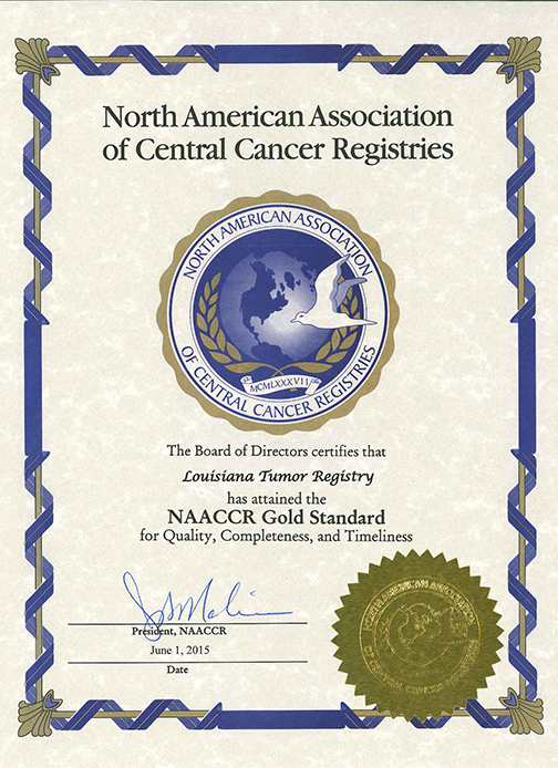 NAACCR Gold Award to LTR